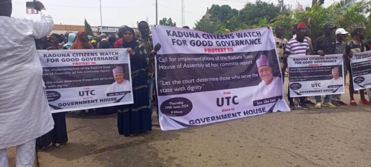 HOTUNA: Zanga-zanga Ta Barke A Kaduna Kan Bukatar Gurfanar Da El-Rufai