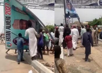 Ƴansanda Sun Gargaɗi Masu Lalata Fastar Tinubu A Kano