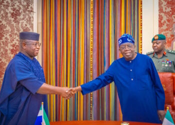 Nijar Shugaba Tinubu Da Shugaban Ƙasar Saliyo, Sun Yi Ganawar Sirri A Abuja