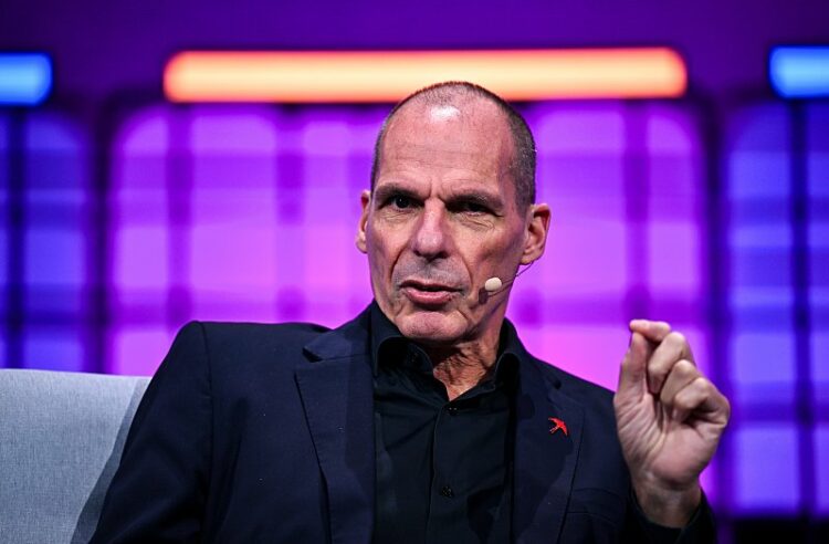 Doha , Qatar - 2 February 2026; Yanis Varoufakis, Economist & Former Greek Finance Minister, on Centre Stage during day one of Web Summit Qatar 2026 at the Doha Exhibition and Convention Center in Doha, Qatar. (Photo By Sam Barnes/Sportsfile for Web Summit Qatar via Getty Images)
